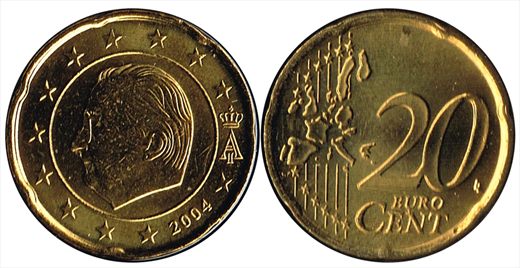 Belgica - Euro cent 20 - 2004