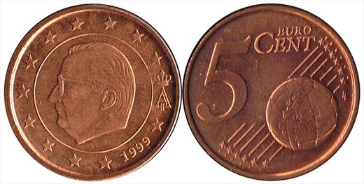 Belgica - Euro cent 5 - 1999