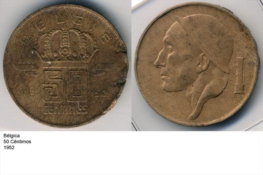 Belgica - Centimo 50 - 1952 - G6 A2 H12 L1C3