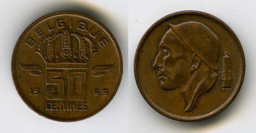 Belgica - Centimo 50 - 1969
