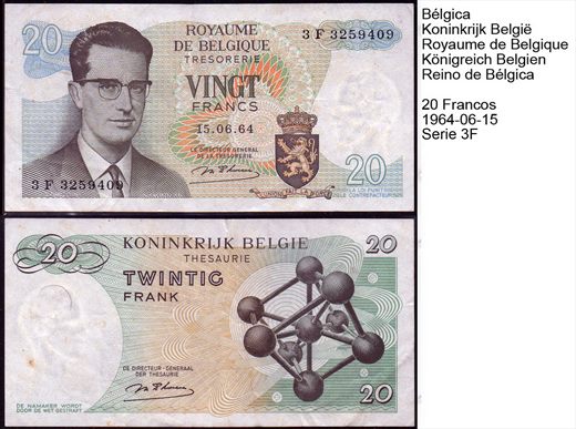 Belgica - Franco 20 - 1964-06-15 - Serie 1J