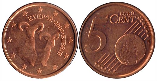 Chipre - Euro cent 5 - 2008