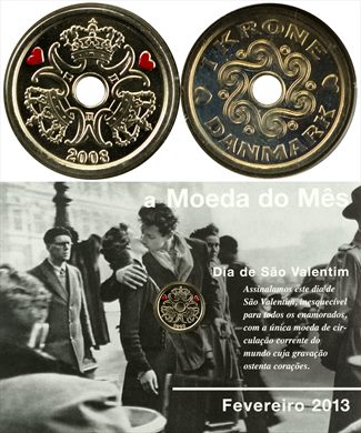 Dinamarca - Krone 1 - 2008 (Moeda do Mes Fevereiro 2013)