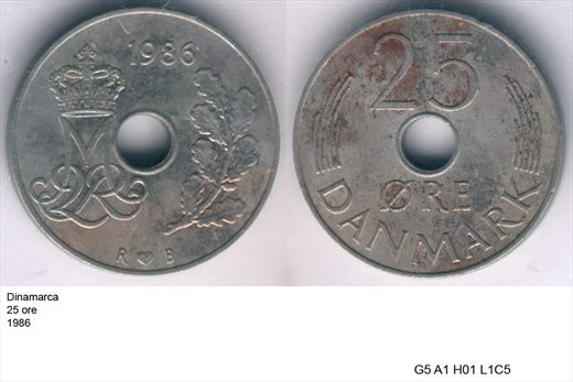 Dinamarca - Ore 25 - 1986 - G5 A1 H01 L1C5