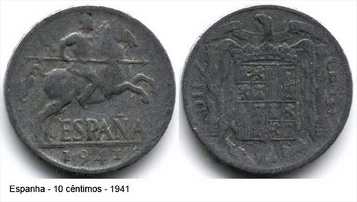 Espanha - Centimo 10 - 1941