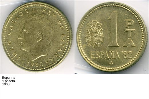 Espanha - Peseta 1 - 1980 - G6 A2 H02 L5C1
