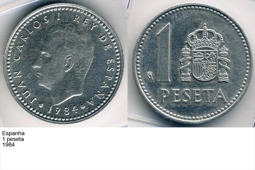 Espanha - Peseta 1 - 1984 - G6 A2 H02 L5C4