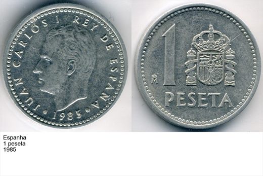 Espanha - Peseta 1 - 1985 - G6 A2 H02 L5C6