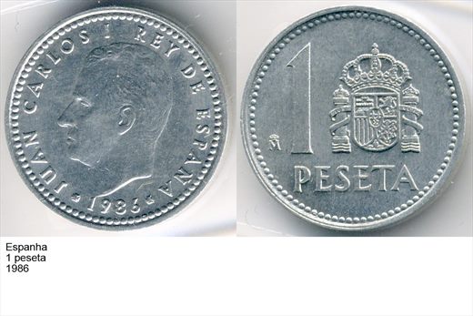Espanha - Peseta 1 - 1986 - G6 A2 H02 L6C1
