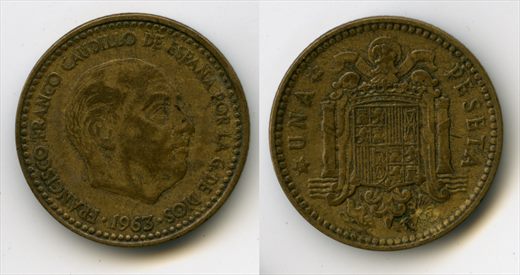 Espanha - Peseta 1 - 1963