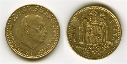 Espanha - Peseta 1 - 1966