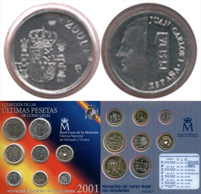 Espanha - Peseta 1 - 2001 (nao circulada)
