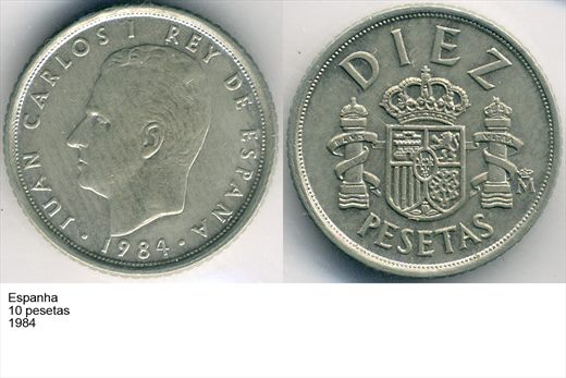 Espanha - Peseta 10 - 1984 - G6 A2 H02 L3C4
