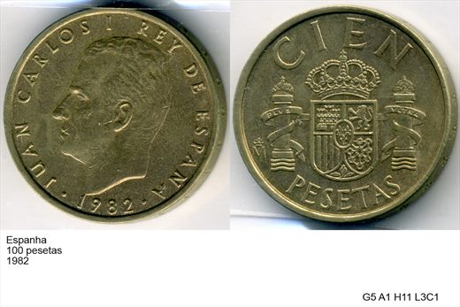 Espanha - Peseta 100 - 1982 - G5 A1 H11 L3C1
