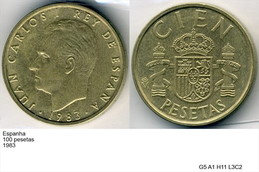 Espanha - Peseta 100 - 1983 - G5 A1 H11 L3C2