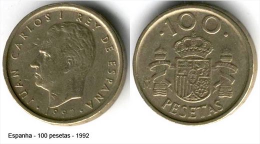 Espanha - Peseta 100 - 1992