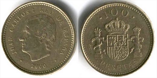 Espanha - Peseta 100 - 2000