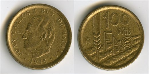 Espanha - Peseta 100 - 1995