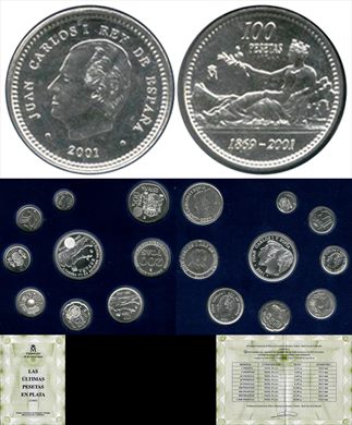 Espanha - Peseta 100 - 2001 (Prata)