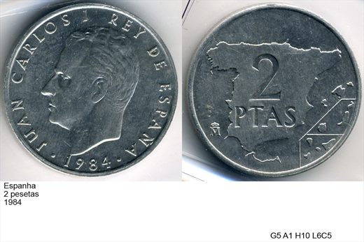 Espanha - Peseta 2 - 1984 - G5 A1 H10 L6C5
