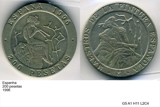Espanha - Peseta 200 - 1996 - G5 A1 H11 L2C4
