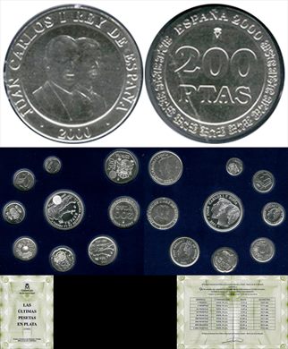 Espanha - Peseta 200 - 2000 (Prata)
