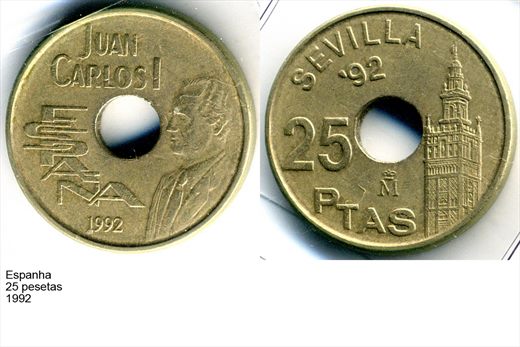 Espanha - Peseta 25 - 1992 - G6 A2 H03 L3C2
