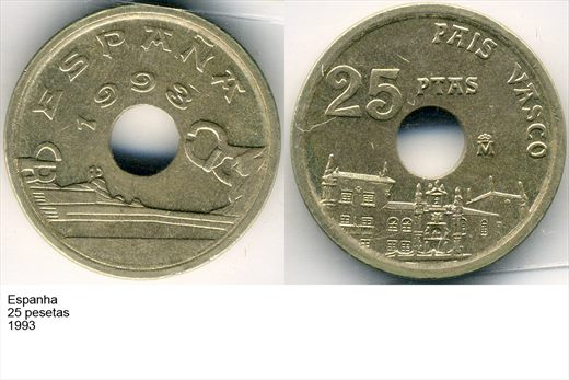Espanha - Peseta 25 - 1993 - G6 A2 H03 L3C4