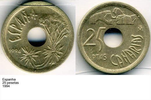 Espanha - Peseta 25 - 1994 - G6 A2 H03 L3C5