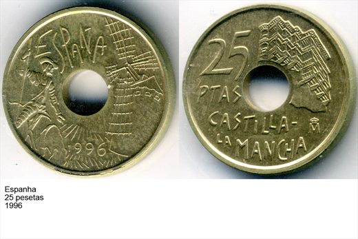 Espanha - Peseta 25 - 1996 - G6 A2 H03 L4C1
