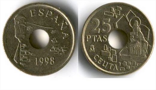 Espanha - Peseta 25 - 1998