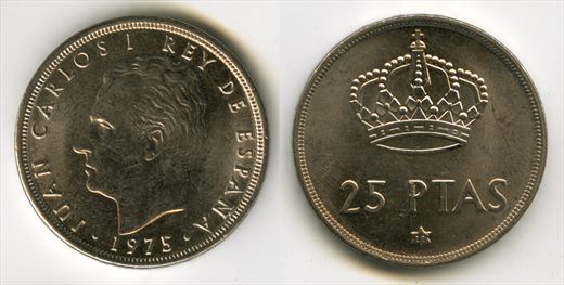 Espanha - Peseta 25 - 1975