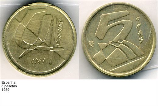 Espanha - Peseta 5 - 1989 - G6 A2 H02 L7C5