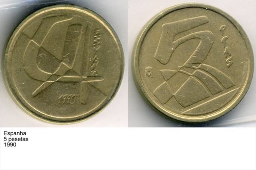 Espanha - Peseta 5 - 1990 - G6 A2 H02 L7C6