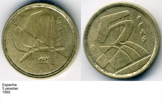 Espanha - Peseta 5 - 1992 - G6 A2 H03 L1C2