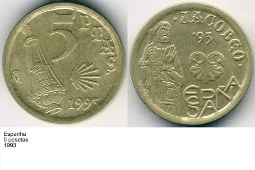 Espanha - Peseta 5 - 1993 - G6 A2 H03 L1C3