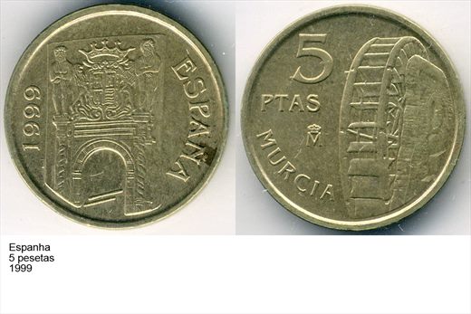 Espanha - Peseta 5 - 1999 - G6 A2 H03 L2C3