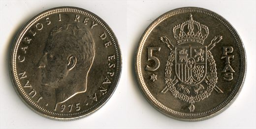 Espanha - Peseta 5 - 1975