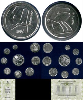 Espanha - Peseta 5 - 2001 (Prata)