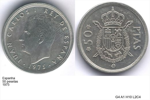 Espanha - Peseta 50 - 1975 - G4 A1 H10 L2C4