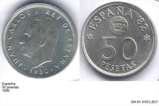 Espanha - Peseta 50 - 1980 - G4 A1 H10 L3C1