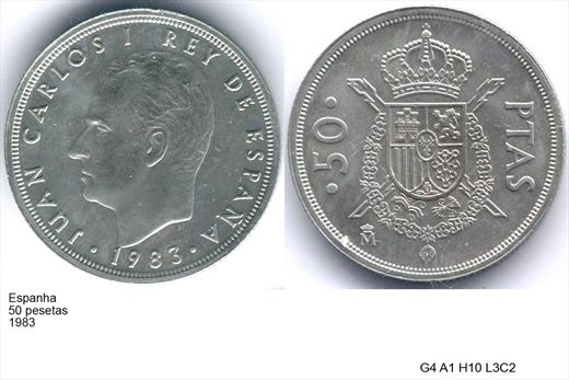 Espanha - Peseta 50 - 1983 - G4 A1 H10 L3C2