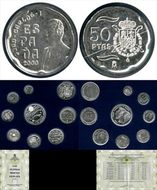 Espanha - Peseta 50 - 2000 (Prata)