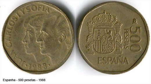 Espanha - Peseta 500 - 1988