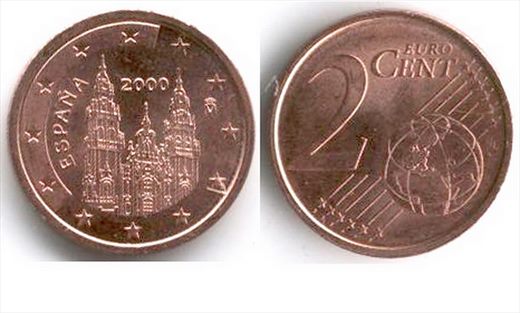 Espanha - Euro Cent 2 - 2000