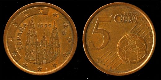 Espanha - Euro Cent 5 - 1999