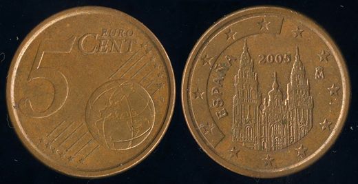 Espanha - Euro Cent 5 2005