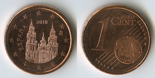 Espanha - Euro cent 1 - 2018