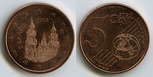 Espanha - Euro cent 5 - 2016