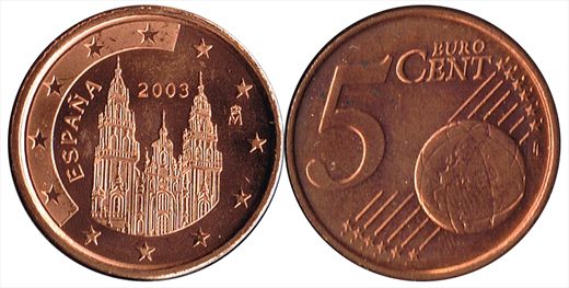Espanha - Euro Cent 5 - 2003